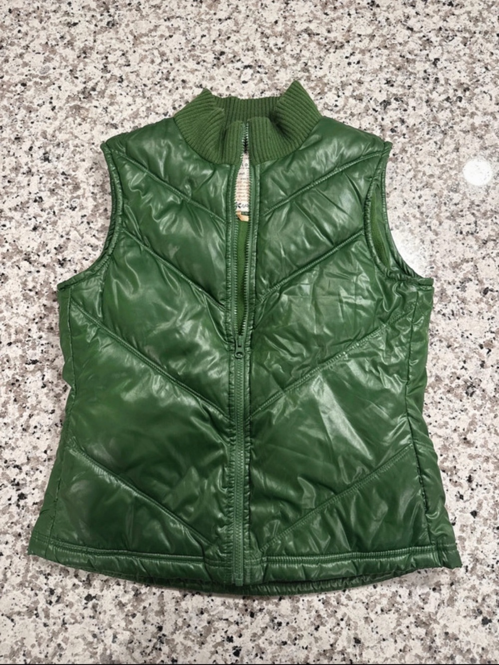 Old Navy Green Quilted Zip-Front Vest